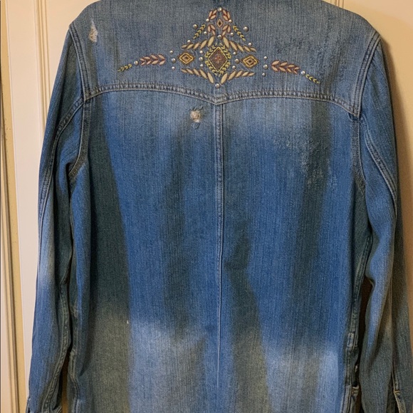 Free People Moonchild Denim Shirt Jacket M - Picture 5 of 8
